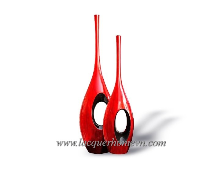 HT6023 Fiber glass lacquer metallic hole vase